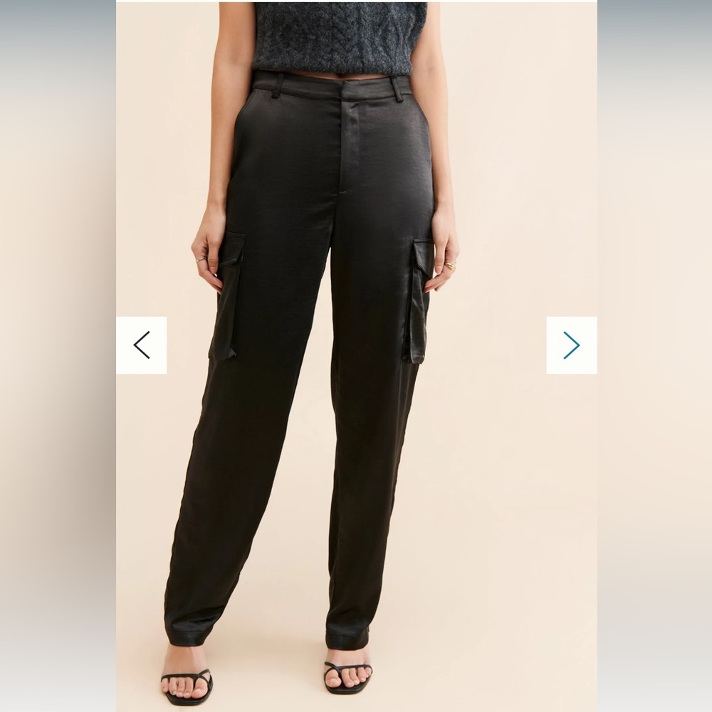 Good American Satin Cargo Trousers